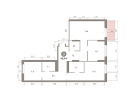 Продается 3-комнатная квартира ЖК Кварталы Драверта, дом 3, 86.93  м², 13020000 рублей