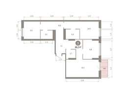 Продается 2-комнатная квартира ЖК Кварталы Драверта, дом 3, 86.17 м², 13660000 рублей
