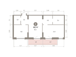 Продается 2-комнатная квартира ЖК Кварталы Драверта, дом 3, 65.73 м², 11070000 рублей