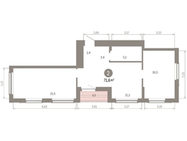 Продается 2-комнатная квартира ЖК Кварталы Драверта, дом 6, 71.56 м², 11830000 рублей