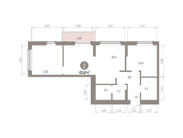 Продается 2-комнатная квартира ЖК Кварталы Драверта, дом 6, 61.6 м², 9980000 рублей