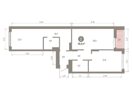Продается 2-комнатная квартира ЖК Кварталы Драверта, дом 6, 79.46 м², 13000000 рублей