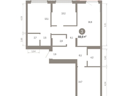 Продается 3-комнатная квартира ЖК Кварталы Драверта, дом 6, 88.59 м², 13920000 рублей