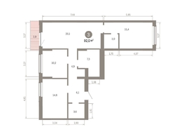 Продается 3-комнатная квартира ЖК Кварталы Драверта, дом 6, 92.03 м², 14400000 рублей