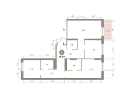 Продается 3-комнатная квартира ЖК Кварталы Драверта, дом 3, 86.29  м², 13090000 рублей