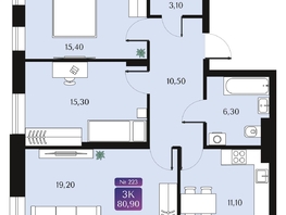 Продается 3-комнатная квартира ЖК Северное Сияние Премиум, 80.9  м², 11650000 рублей