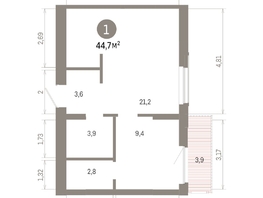 Продается 1-комнатная квартира ЖК Кварталы Драверта, дом 6, 44.75  м², 8200000 рублей