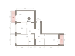 Продается 3-комнатная квартира ЖК Кварталы Драверта, дом 6, 83  м², 13110000 рублей