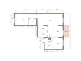 Продается 3-комнатная квартира ЖК Кварталы Драверта, дом 3, 84.31  м², 14270000 рублей