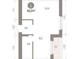 Продается 1-комнатная квартира ЖК Кварталы Драверта, дом 6, 40.33  м², 10740000 рублей