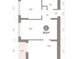 Продается 2-комнатная квартира ЖК Кварталы Драверта, дом 6, 55.8  м², 9390000 рублей