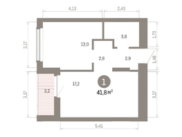 Продается 1-комнатная квартира ЖК Кварталы Драверта, дом 6, 41.84  м&sup2;, 8160000 рублей
