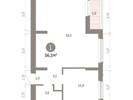 Продается 1-комнатная квартира ЖК Кварталы Драверта, дом 6, 56.32  м&sup2;, 9940000 рублей