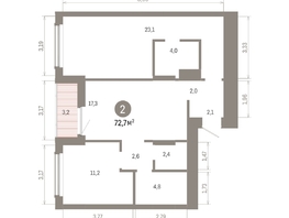 Продается 2-комнатная квартира ЖК Кварталы Драверта, дом 6, 72.67  м&sup2;, 12120000 рублей