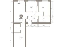 Продается 3-комнатная квартира ЖК Кварталы Драверта, дом 6, 82.67  м&sup2;, 13420000 рублей