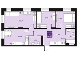 Продается 3-комнатная квартира ЖК Северное Сияние Премиум, 86.8  м&sup2;, 19100000 рублей