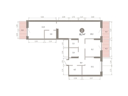Продается 3-комнатная квартира ЖК Кварталы Драверта, дом 3, 91.73  м&sup2;, 14940000 рублей