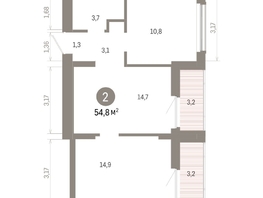 Продается 2-комнатная квартира ЖК Кварталы Драверта, дом 6, 54.83  м&sup2;, 9570000 рублей
