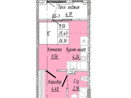 Продается 1-комнатная квартира  Дом на 2-й Дачной, 26.16  м&sup2;, 6125364 рублей
