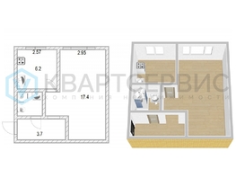 Продается 1-комнатная квартира Космический проспект, 30.2  м&sup2;, 2890000 рублей