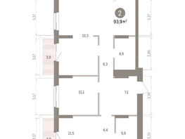 Продается 3-комнатная квартира ЖК Кварталы Драверта, дом 4, 93.71  м&sup2;, 14210000 рублей
