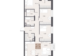 Продается 3-комнатная квартира ЖК ЦЕНТР-ПАРК на Волочаевской, 98.55  м&sup2;, 24640000 рублей