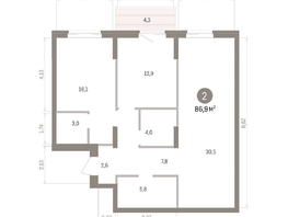 Продается 2-комнатная квартира ЖК Кварталы Драверта, дом 4, 86.94  м&sup2;, 13560000 рублей