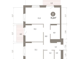 Продается 2-комнатная квартира ЖК Кварталы Драверта, дом 4, 71.37  м&sup2;, 11950000 рублей