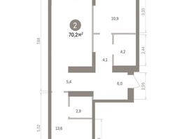 Продается 2-комнатная квартира ЖК Кварталы Драверта, дом 4, 70.19  м&sup2;, 12660000 рублей