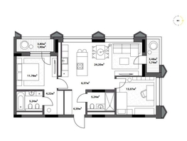 Продается 2-комнатная квартира ЖК Северное Сияние Бизнес, 78.15  м&sup2;, 15680000 рублей