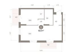 Продается 1-комнатная квартира ЖК Кварталы Драверта, дом 4, 61.99  м&sup2;, 10800000 рублей