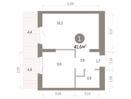 Продается 1-комнатная квартира ЖК Кварталы Драверта, дом 4, 41.6  м&sup2;, 8160000 рублей