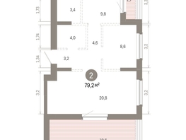 Продается 2-комнатная квартира ЖК Кварталы Драверта, дом 6, 79.19  м&sup2;, 13000000 рублей
