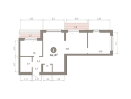 Продается 1-комнатная квартира ЖК Кварталы Драверта, дом 6, 61.08  м&sup2;, 11100000 рублей