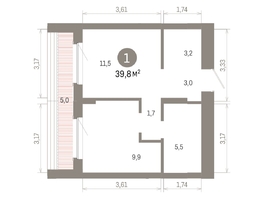 Продается 1-комнатная квартира ЖК Кварталы Драверта, дом 6, 39.79  м&sup2;, 7600000 рублей