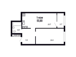 Продается 1-комнатная квартира ЖК ПАРК-квартал «Королёв», дом 6, 50.8  м&sup2;, 6604000 рублей