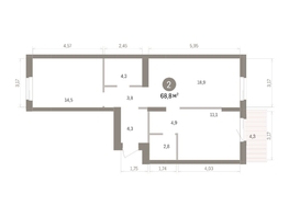 Продается 2-комнатная квартира ЖК Кварталы Драверта, дом 4, 68.8  м&sup2;, 12230000 рублей