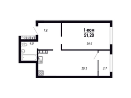 Продается 1-комнатная квартира ЖК ПАРК-квартал «Королёв», дом 6, 51.2  м&sup2;, 7936000 рублей
