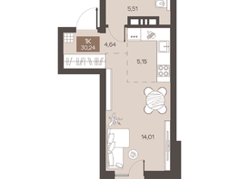 Продается Студия ЖК Заря, дом 1.3, 30.24  м&sup2;, 5100000 рублей