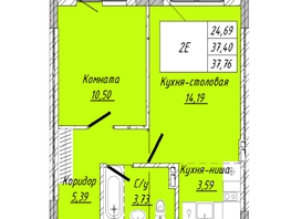Продается 1-комнатная квартира  Дом на 2-й Дачной, 37.76  м&sup2;, 7929600 рублей