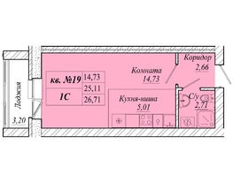 Продается Студия ЖК Семиреченская, дом 1, 26.71  м&sup2;, 3472300 рублей