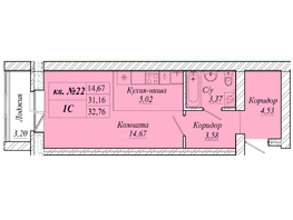 Продается Студия ЖК Семиреченская, дом 1, 32.76  м&sup2;, 3931200 рублей