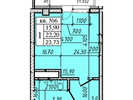 Продается 1-комнатная квартира  Дом на 6-й Линии, 23.73  м&sup2;, 4390050 рублей