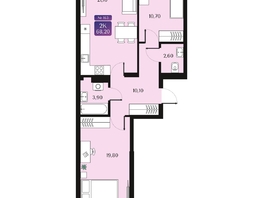 Продается 2-комнатная квартира ЖК Северное Сияние Премиум, 68.2  м&sup2;, 12200000 рублей