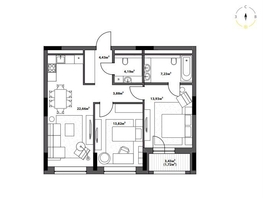 Продается 2-комнатная квартира ЖК Северное Сияние Бизнес, 71.86  м&sup2;, 13137300 рублей