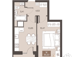 Продается 1-комнатная квартира ЖК Заря, дом 1.1, 35.2  м&sup2;, 5667200 рублей
