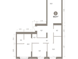 Продается 3-комнатная квартира ЖК Кварталы Драверта, дом 4, 86.92  м&sup2;, 13390000 рублей