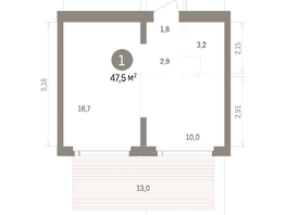 Продается 1-комнатная квартира ЖК Кварталы Драверта, дом 4, 47.51  м&sup2;, 9090000 рублей
