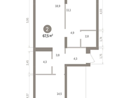 Продается 2-комнатная квартира ЖК Кварталы Драверта, дом 4, 67.45  м&sup2;, 11920000 рублей