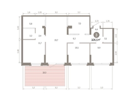 Продается 3-комнатная квартира ЖК Кварталы Драверта, дом 3, 106.54  м&sup2;, 17430000 рублей